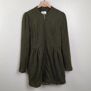 Others Follow Green Brocade Sweater Coat Dress